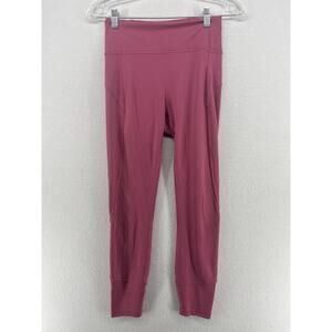 LULULEMON Leggings 6 In Movement 7/8 Tight Everlux 25 Yoga Training Pink